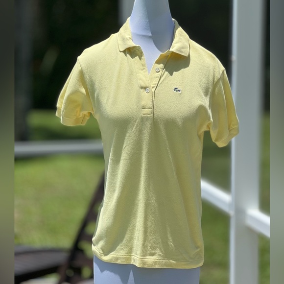 Lacoste Tops - Lacoste Yellow Polo Shirt size 38 Golf Tennis Business F5191